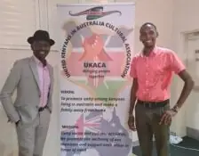 Members with the UKACA banner